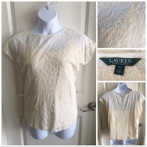 Ralph Lauren PLUS Ivory Lace Top w/ attached Cami
